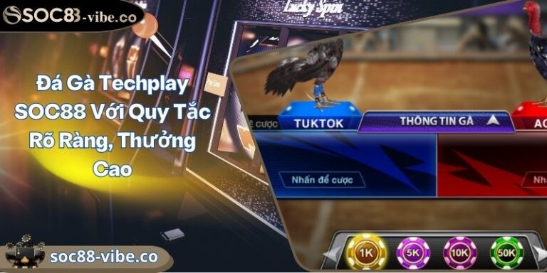 Đá Gà Techplay SOC88 Với Quy Tắc Rõ Ràng, Thưởng Cao
