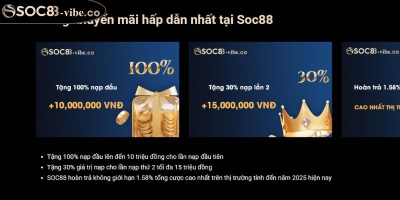 Khuyến Mãi SOC88 Giúp Bạn Tận Hưởng Ưu Đãi Hấp Dẫn 2025 3 Tăng cơ hội chiến thắng từ ưu đãi